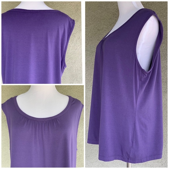 🔥🔥🔥3/$20🔥🔥🔥 Muted Violet Rayon Jersey Top - Picture 2 of 8